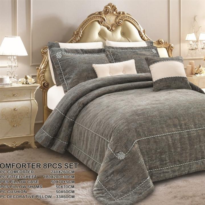 سرویس روتختی دو نفره هشت تکه شانل ابریشمی طرح  فلیز001لاویتا  ویژه ی جهیزیه سر